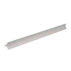 Silverline Aluminium Tri Scale Rule Straight Edge 300mm 731001