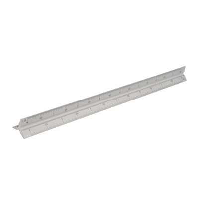 Silverline Aluminium Tri Scale Rule Straight Edge 300mm 731001