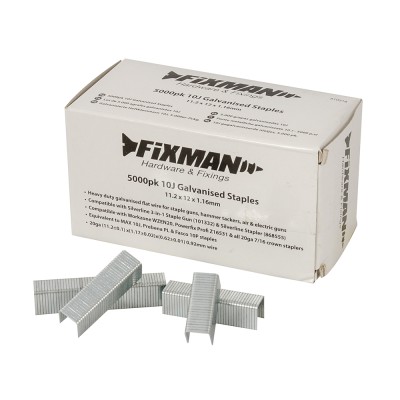 Fixman 10J Stapler Staples 11.2 x 12mm 5000pk 810318