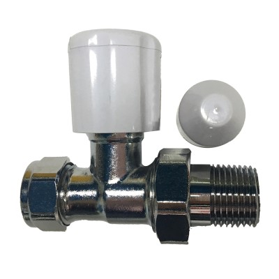 Plumbob Chrome Straight Inline Radiator Isolation Valve 15mm 841338