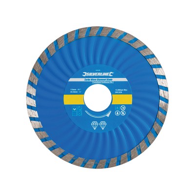 Silverline Turbo Wave Diamond Stone Cutting Grinder Blade Disc 115mm 868588