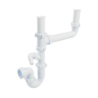 Plumbob Double Bowl Kitchen Sink Pipe Trap Kit 40mm 900829