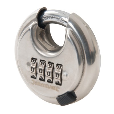 Silverline Combination Disc Padlock Stainless Steel Lock 926157