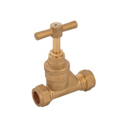Plumbob Brass Water Stopcock 15mm 940642