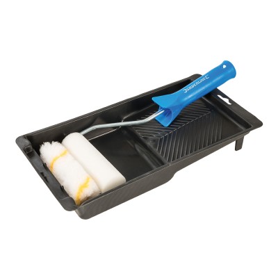 Silverline Mini Paint Radiator Roller Mixed Sleeve Tray Set 100mm 947598