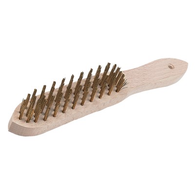 Silverline Brassed 4 Row Wire Hand Brush PB05