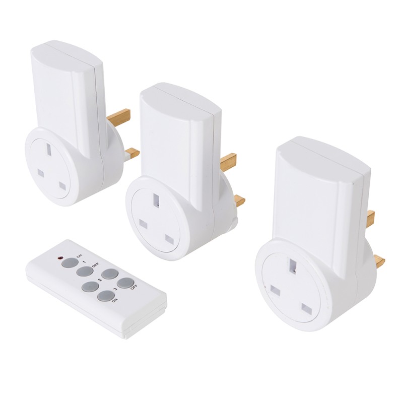 Powermaster Wireless Remote Control Power Socket 230V 3pk UK 13A 230V 550078