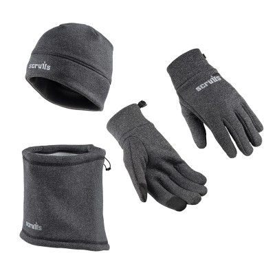 Scruffs Pro Premium Gloves Hat Neck Winter Essentials Pack Graphite T55591