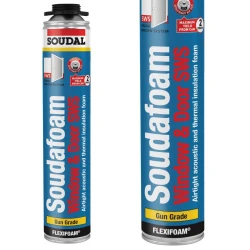 Soudal Soudafoam Window Door SWS Airtight Acoustic Gun Grade Expanding Foam (750ml)