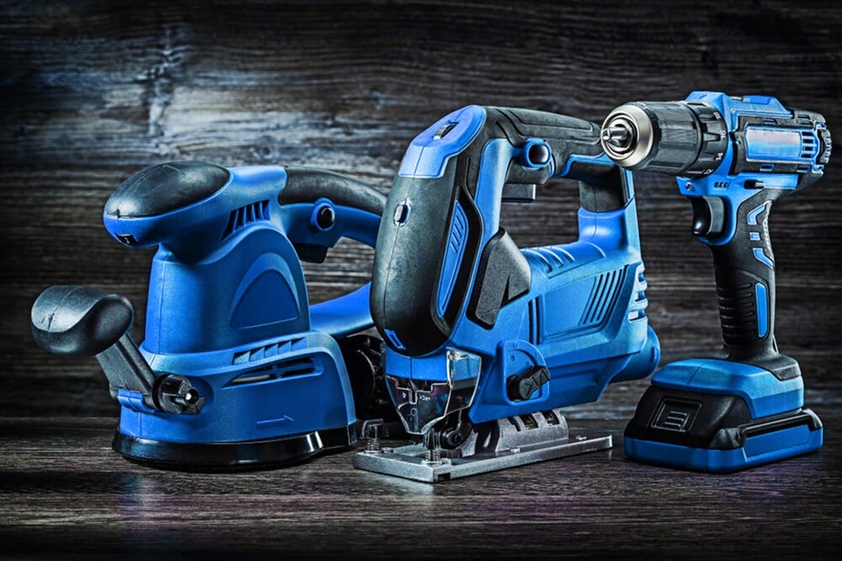 A selection of cordless tools.